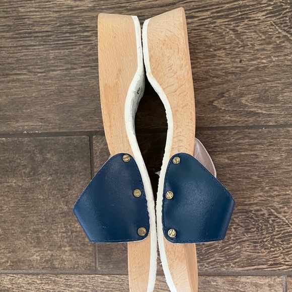 Dr. Scholl’s Vintage Leather Wooden Sandals Exercise Shoes Made in Italy - Picture 4 of 12